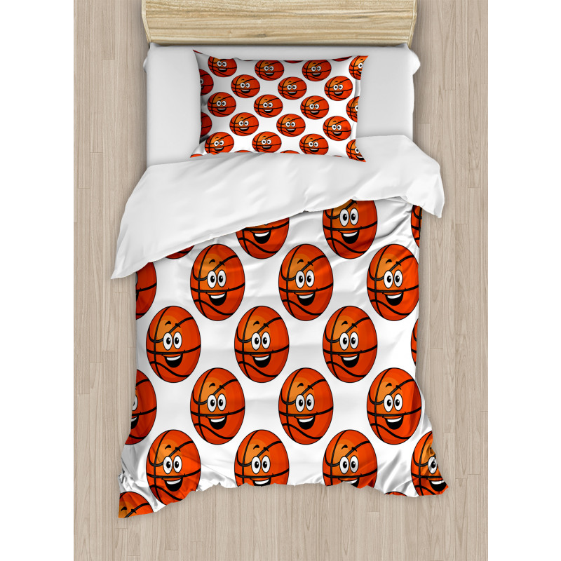 Happy Emoticon Balls Duvet Cover Set