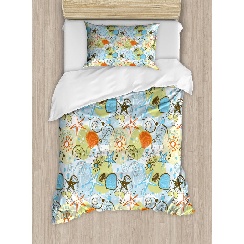 Retro Beach Pattern Duvet Cover Set