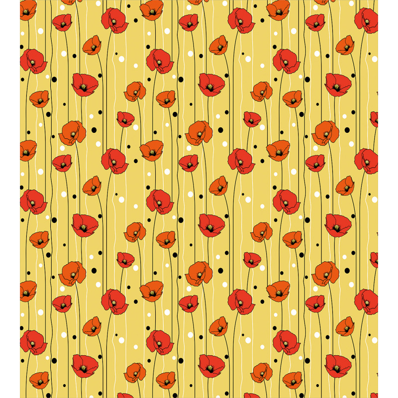 Lines with Dots Floral Duvet Cover Set