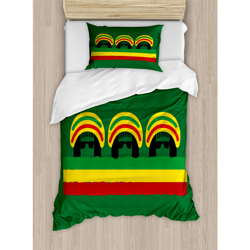 Reggae Themed Hat Duvet Cover Set