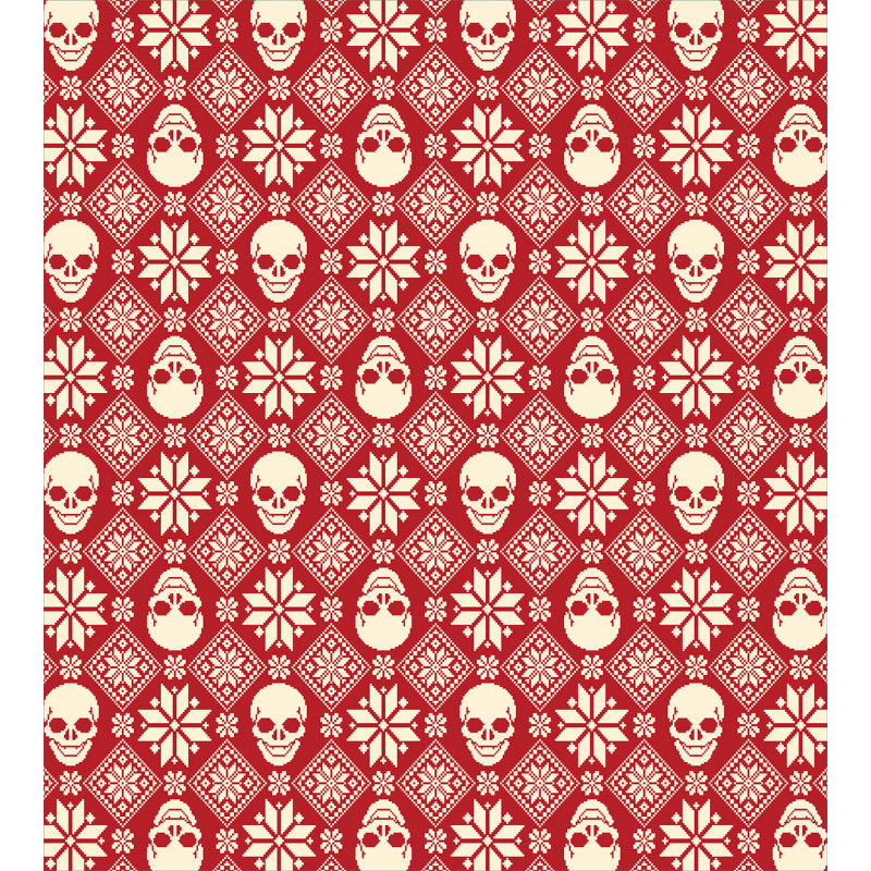 Needlework Skull Motif Duvet Cover Set