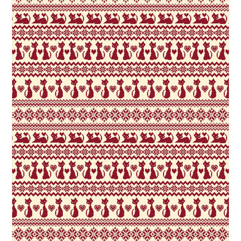 Cat Pattern Pixel Art Duvet Cover Set