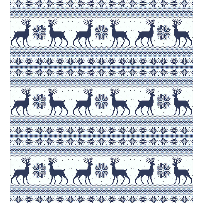 Pixel Art Style Reindeer Duvet Cover Set