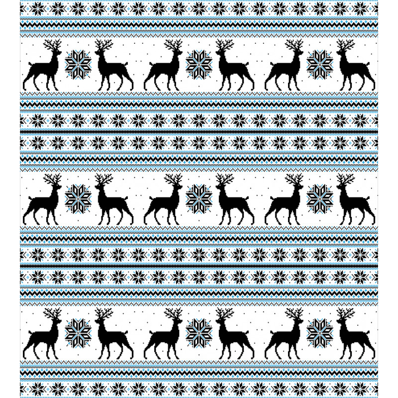 Zigzag Reindeer and Snow Duvet Cover Set