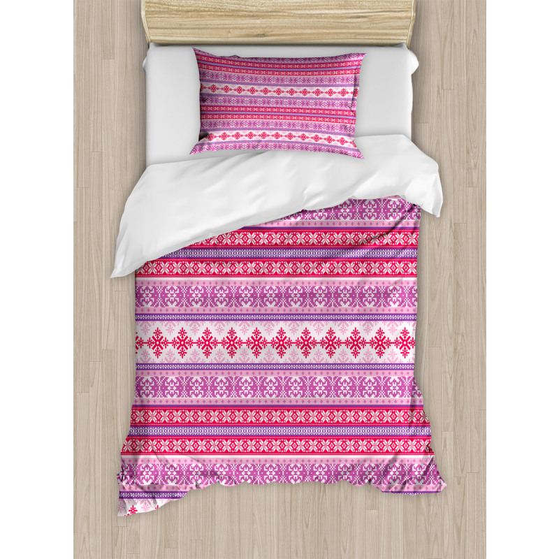 Geometric Snow December Duvet Cover Set