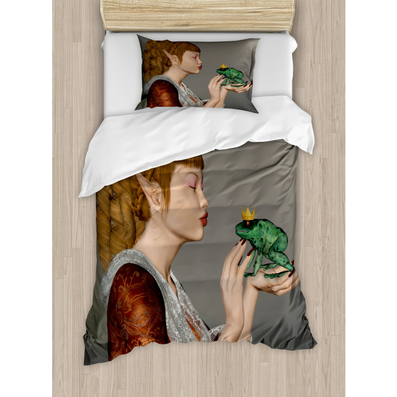 Princess Kissing Frog Duvet Cover Set