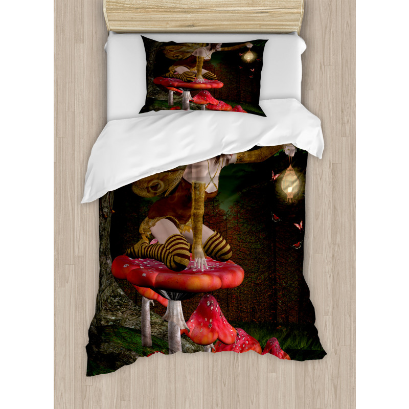 Mythical Fairy Mushroom Duvet Cover Set