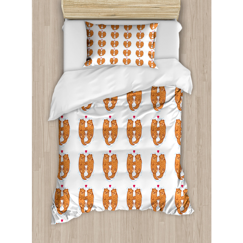 Animal Couple Love Theme Duvet Cover Set