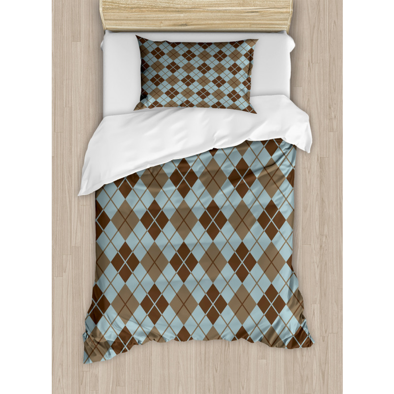 Argyle Pattern Duvet Cover Set