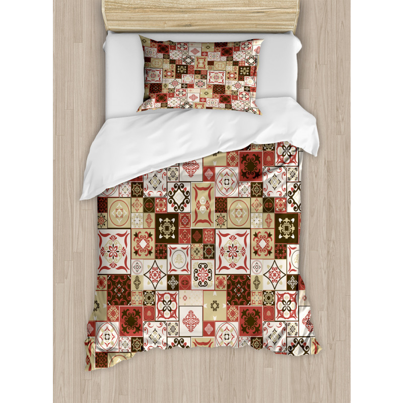 Vintage Square Pattern Duvet Cover Set