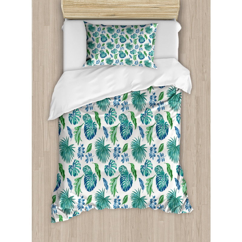 Monstera Coconut Palm Duvet Cover Set