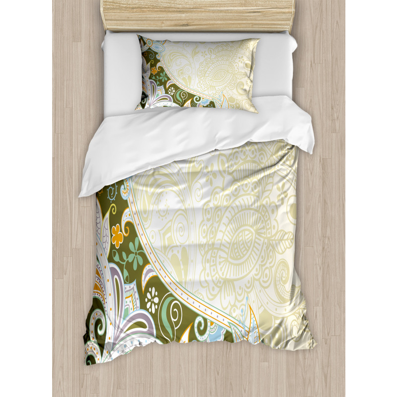 Abstract Flora Leaf Duvet Cover Set