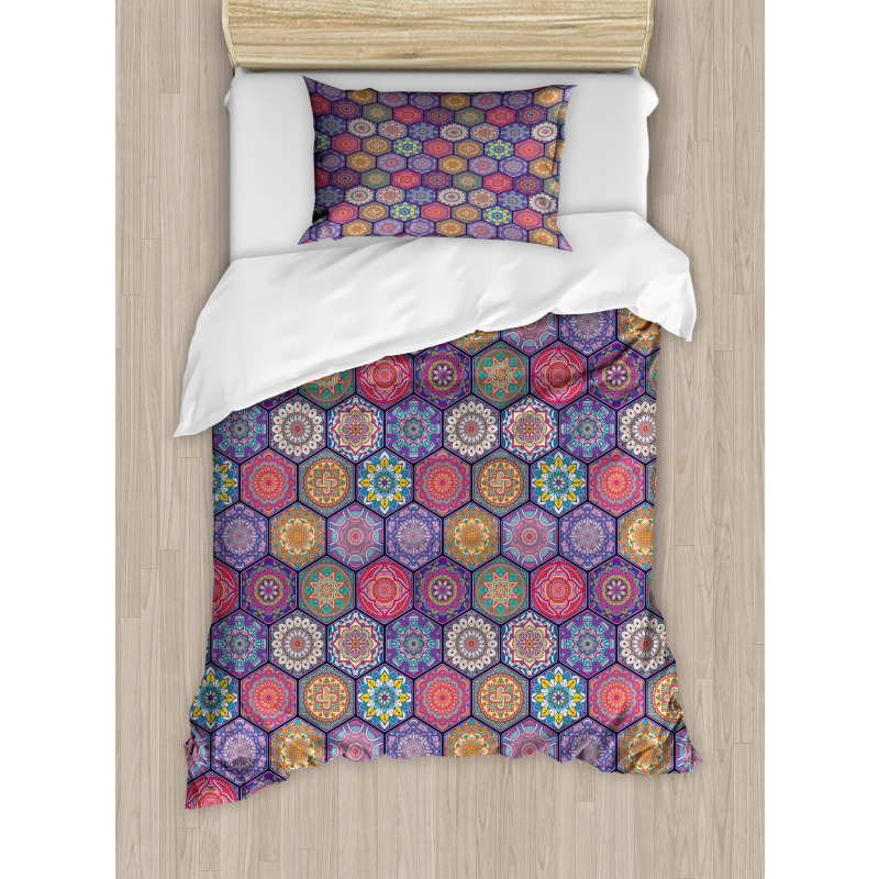 Oriental Hexagon Motif Duvet Cover Set