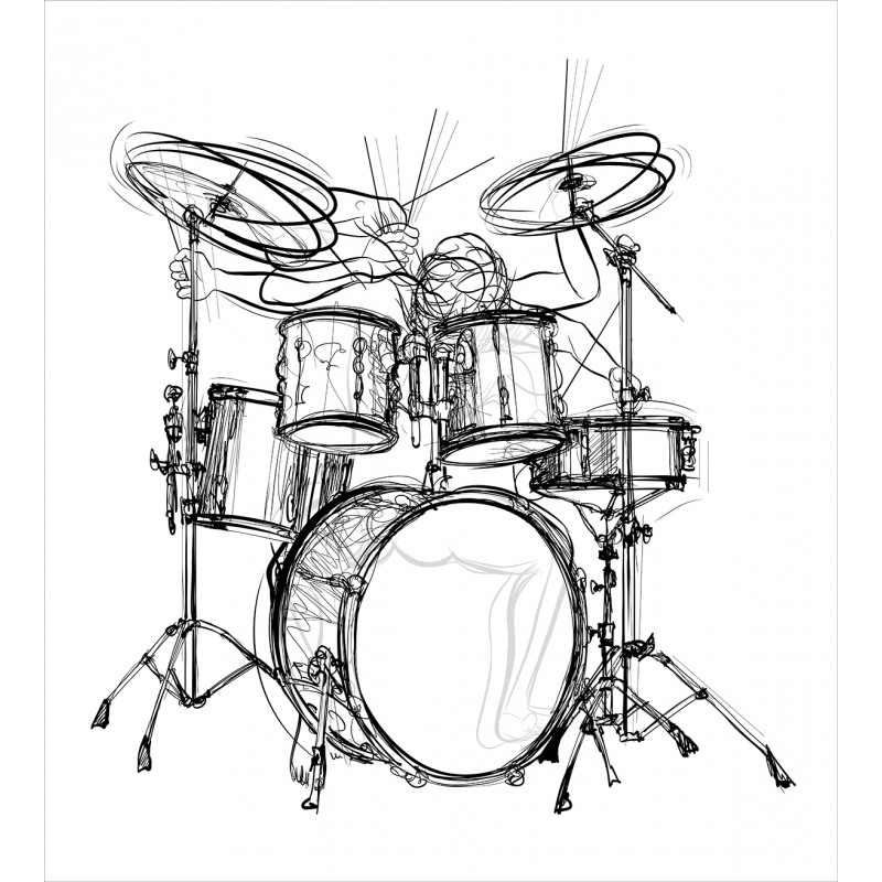 Drummer Doodle Art Duvet Cover Set