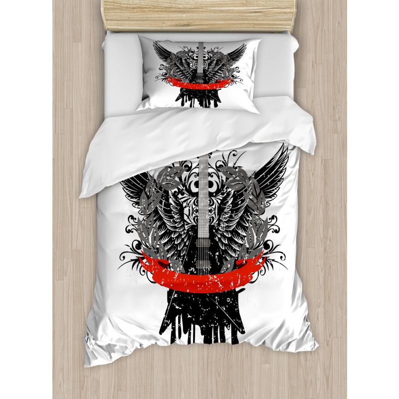 Gothic Guitar Wings Duvet Cover Set