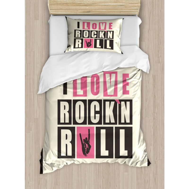 Retro Slogan Grunge Duvet Cover Set