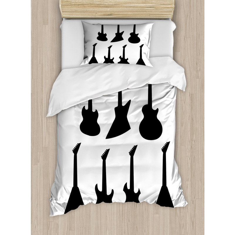 Guitar Silhouettes Duvet Cover Set