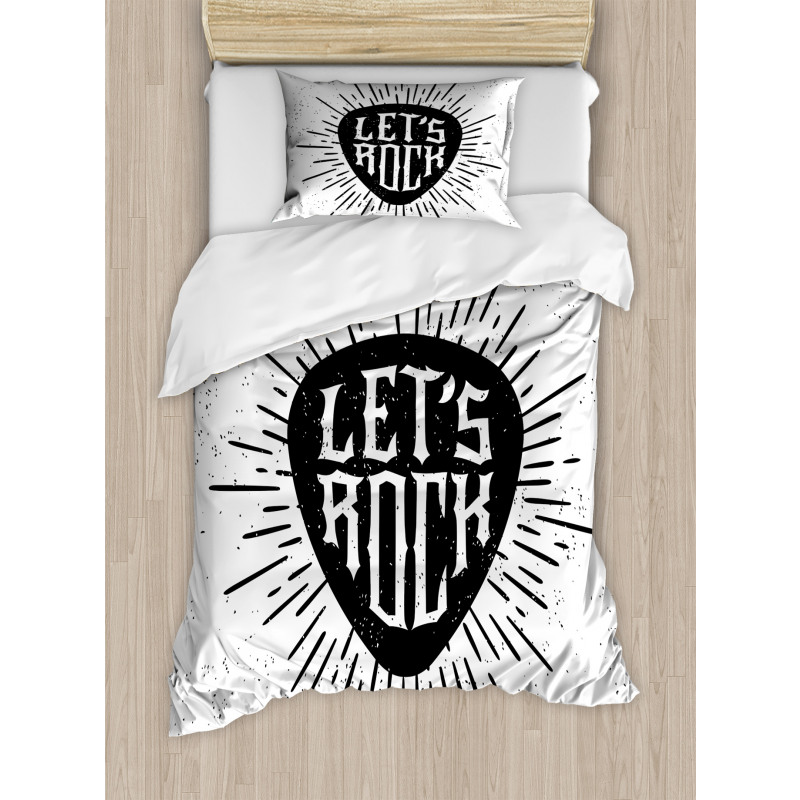 Lets Rock Words Duvet Cover Set