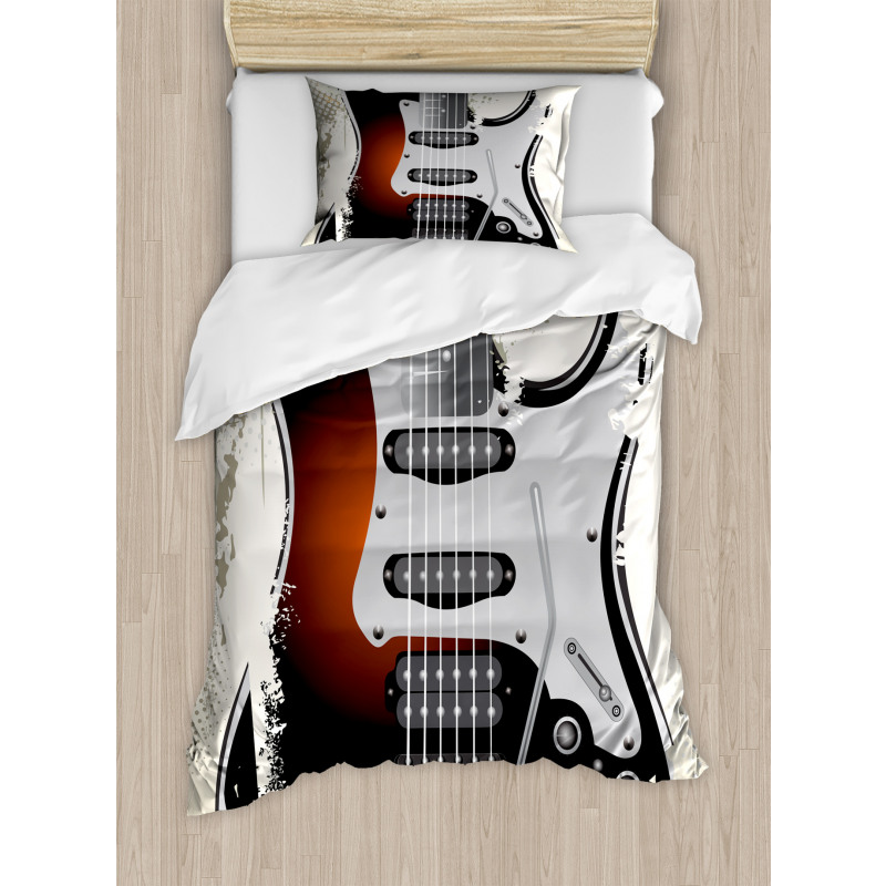 Retro Grunge Guitar Duvet Cover Set