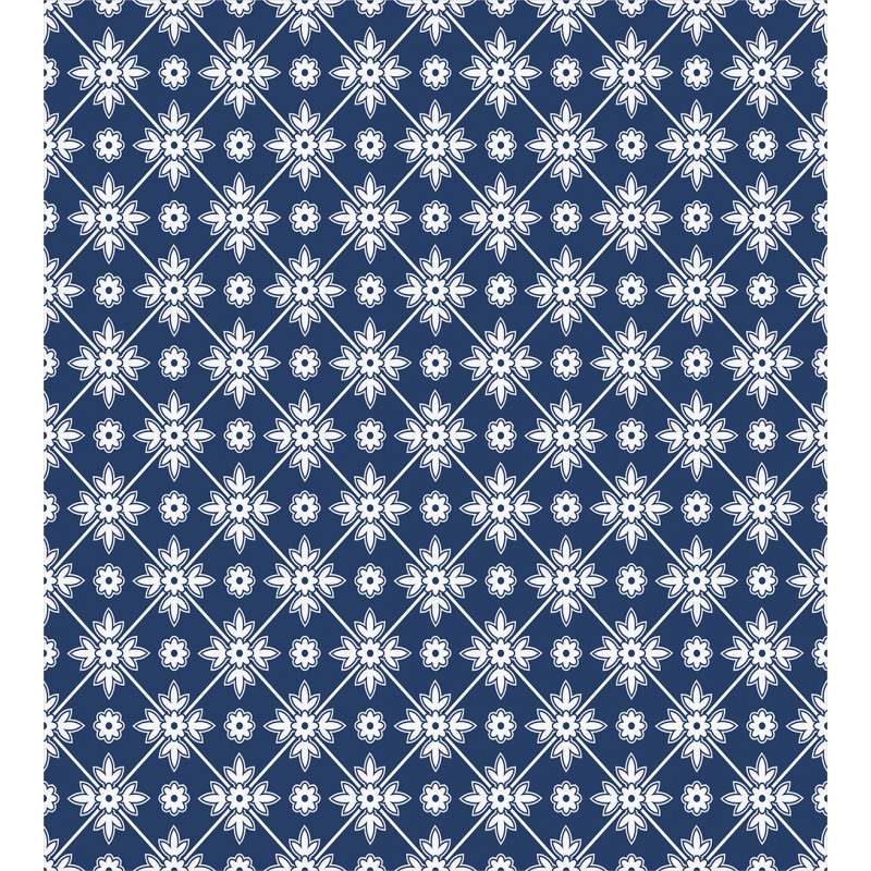 Checkered Folkloric Floral Duvet Cover Set