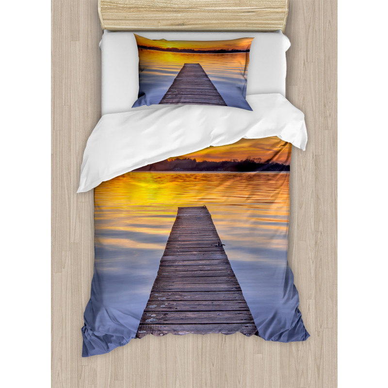 Sunset at Paterwoldsemeer Duvet Cover Set