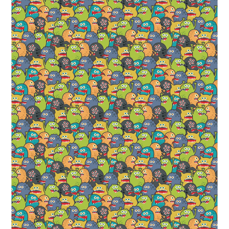 Colorful Monster Crowd Duvet Cover Set