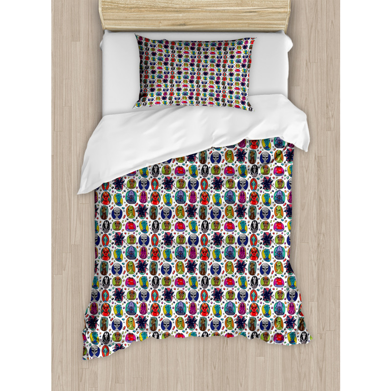 Abstract Fictional Beings Duvet Cover Set
