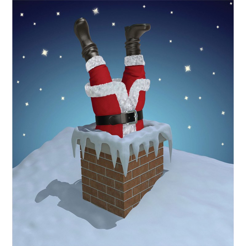 Santa Stuck in Chimney Duvet Cover Set