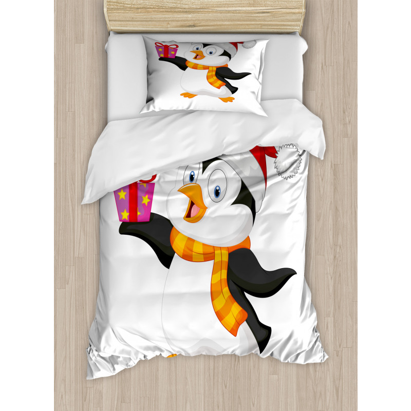 Friendly Penguin Character Duvet Cover Set