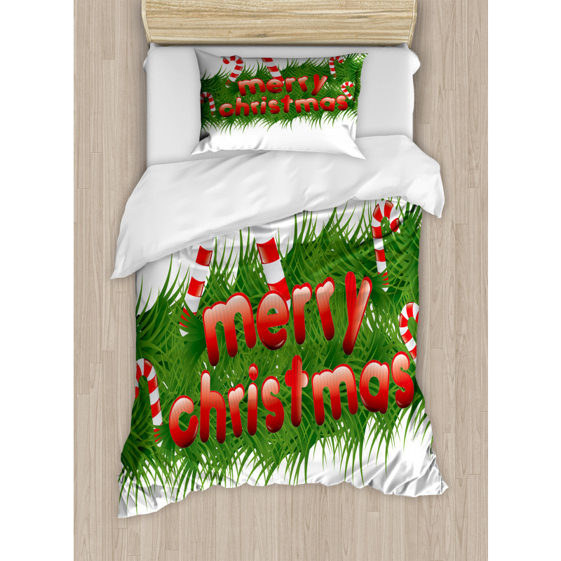 Candy Canes Garland Duvet Cover Set