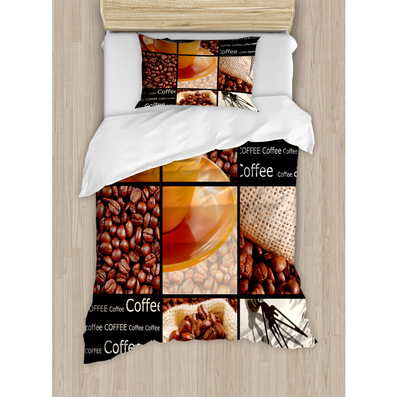 Hot Beverage Orange Cup Duvet Cover Set