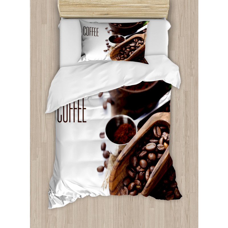 Ground Coffee Beans Duvet Cover Set