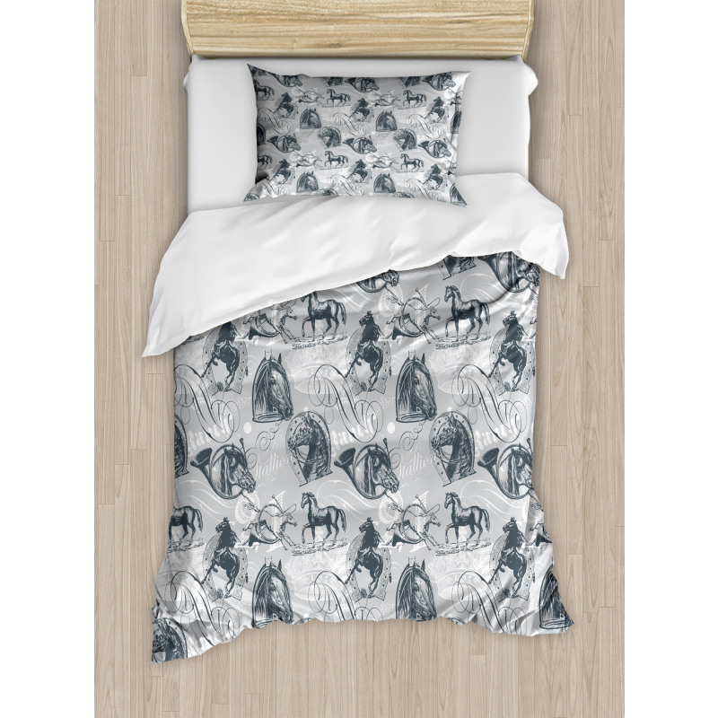 Stallion Sketch Style Duvet Cover Set