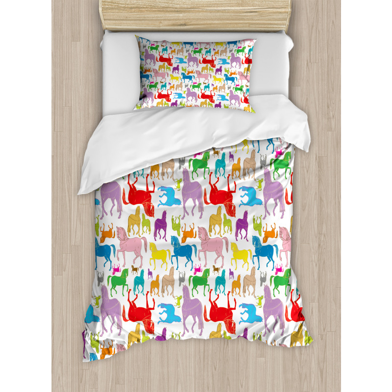 Abstract Stallions Wild Duvet Cover Set