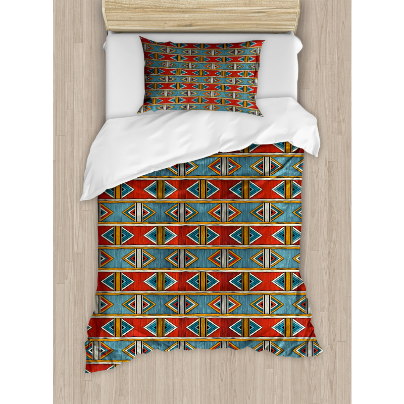 Rhombus Tribal Duvet Cover Set