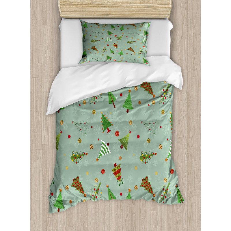 Holiday Tree Pattern Duvet Cover Set