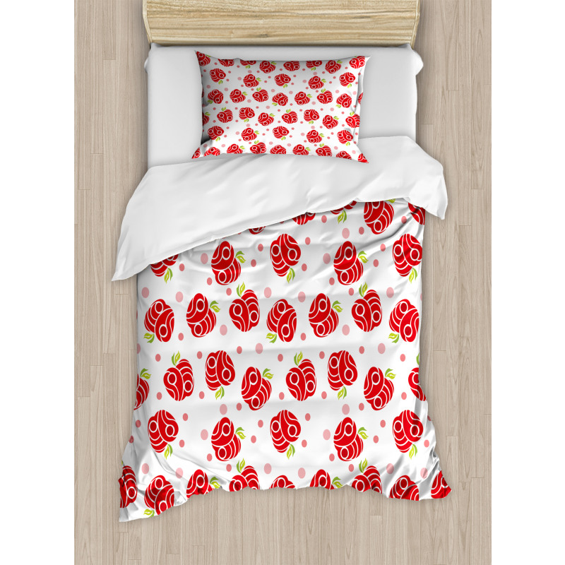 Curved and Dotted Fruit Duvet Cover Set