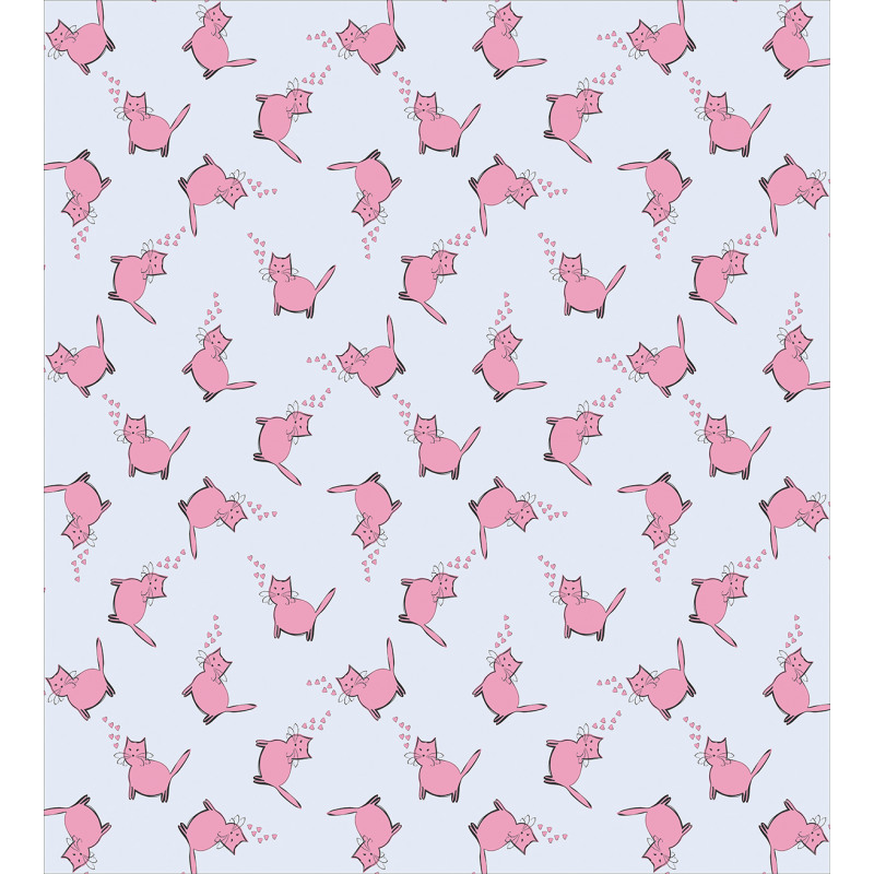 Romantic Pink Kittens Duvet Cover Set