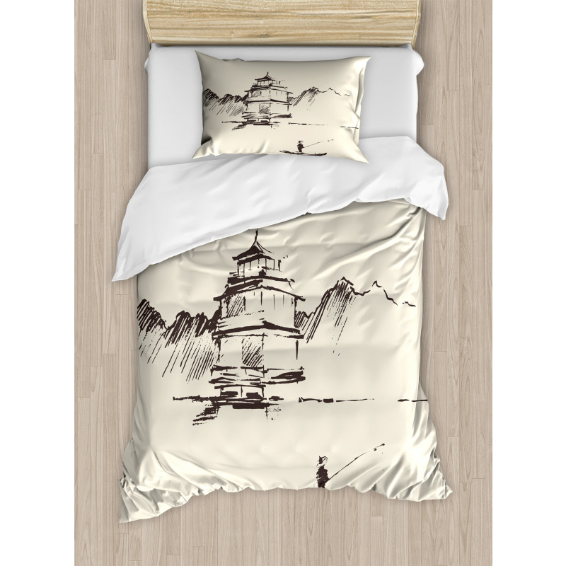 Pagoda Fisherman Duvet Cover Set