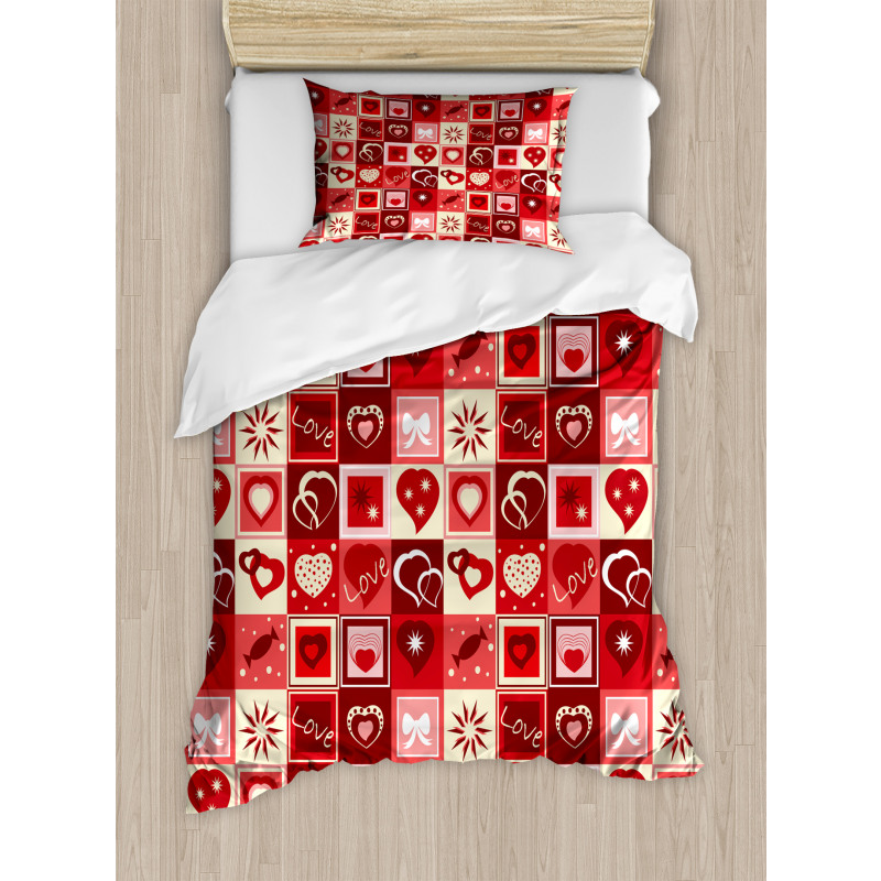 Valentines Day Theme Hearts Duvet Cover Set