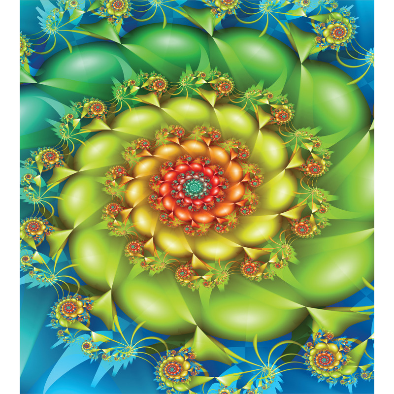 Colorful Floral Spiral Duvet Cover Set