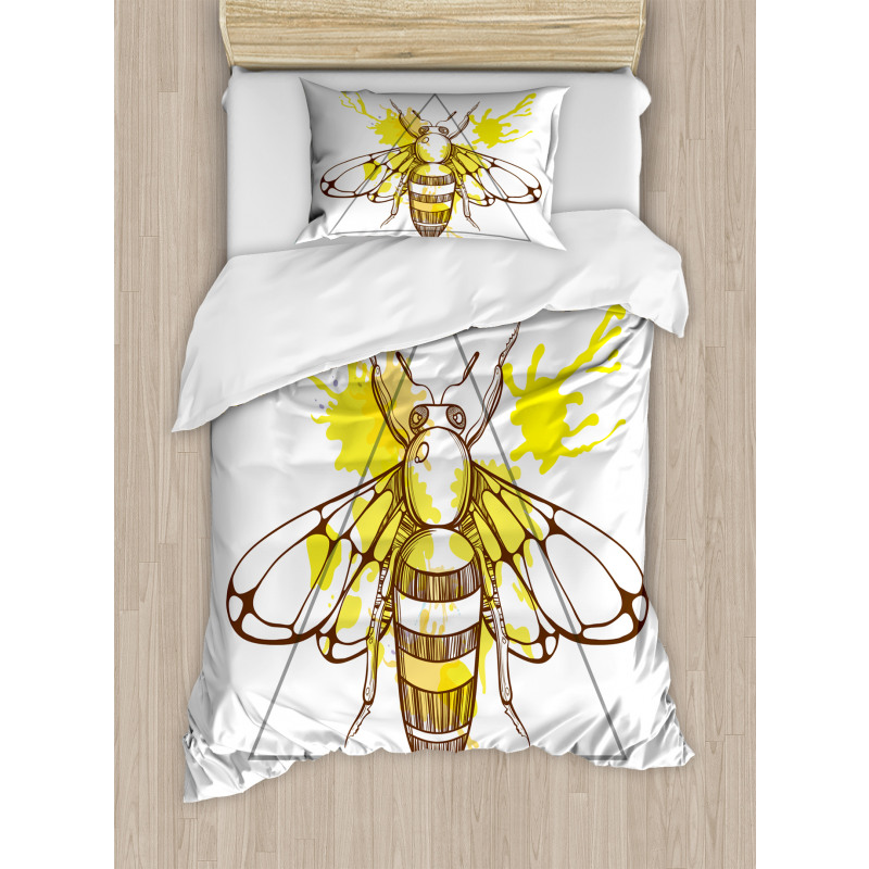 Color Splashed Bee Duvet Cover Set