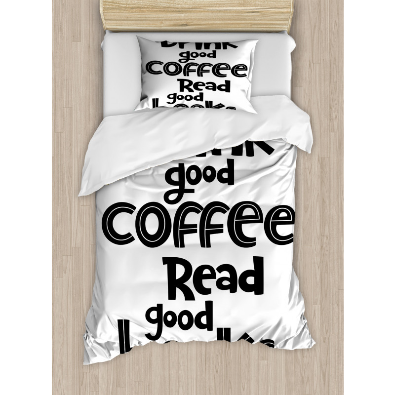 Coffee and Books Duvet Cover Set