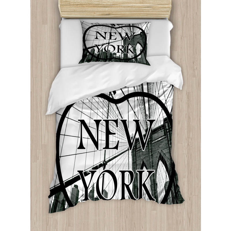 Cityscape Big Apple Motif Duvet Cover Set