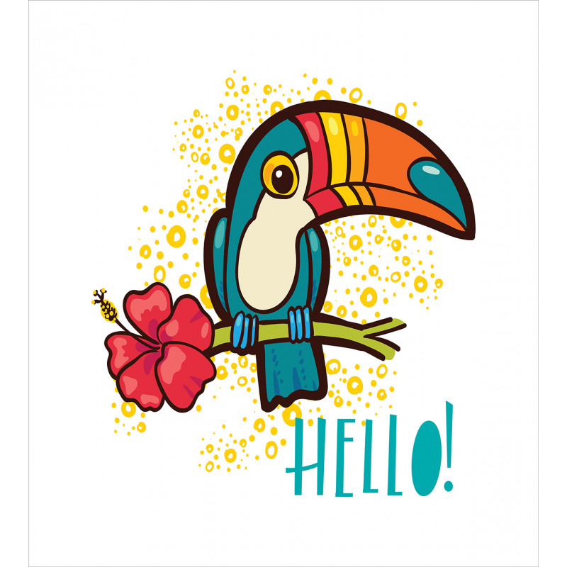 Toucan Bird with Hibiscus Duvet Cover Set