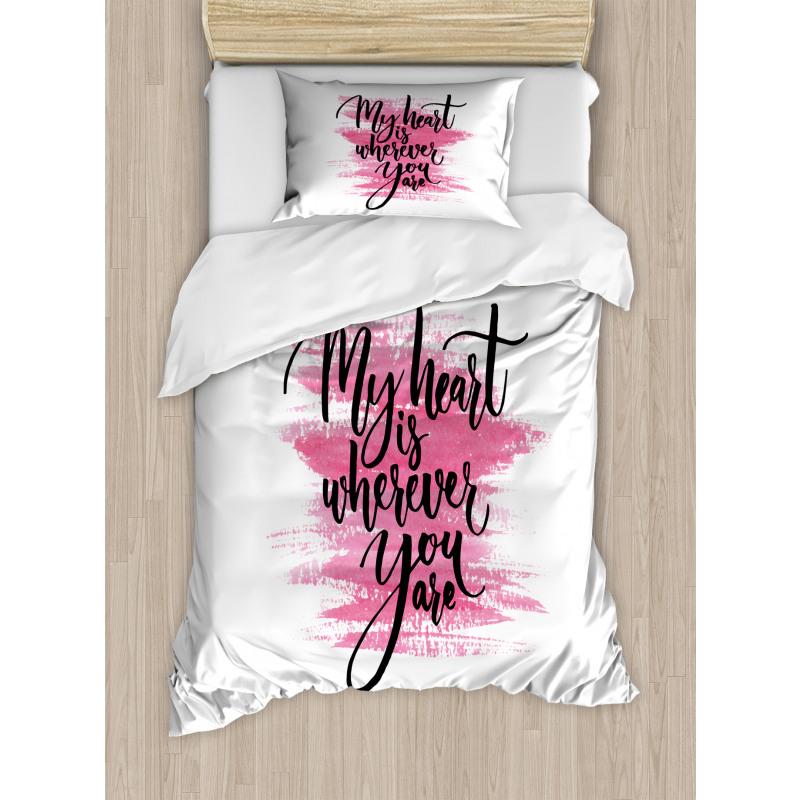 Romantic Ink Calligraphy Duvet Cover Set