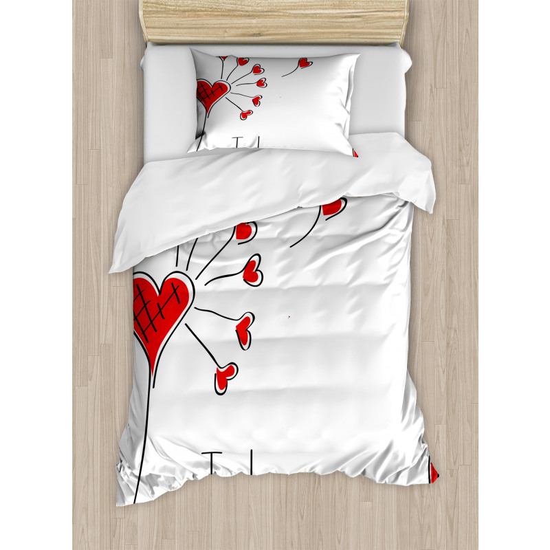 Dandelion with Hearts Duvet Cover Set