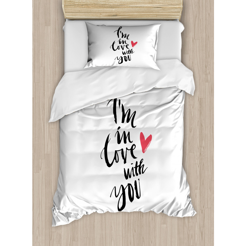 Brush Stroke Effect Words Duvet Cover Set