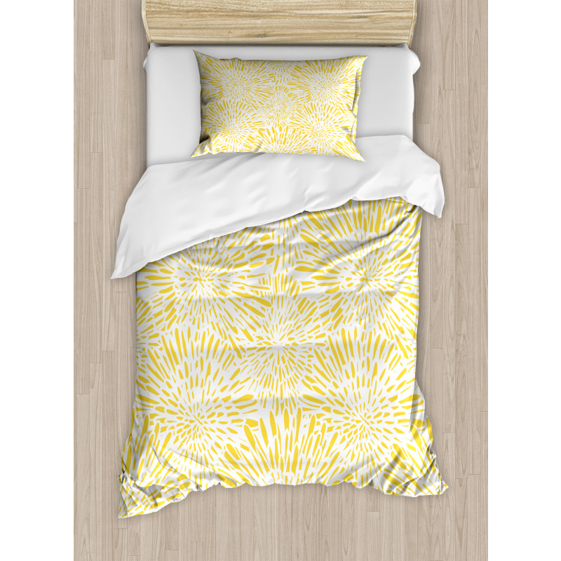 Dandelions Asters Abstract Duvet Cover Set