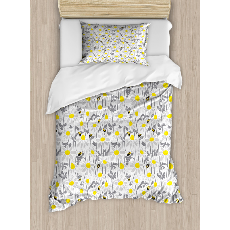 Bees Chamomile Meadow Duvet Cover Set